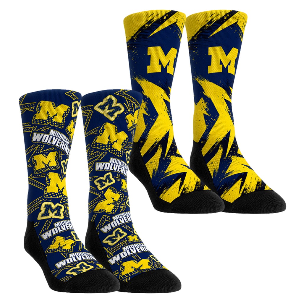  Michigan Wolverines Rock Em Socks Game Day Two-Pack Crew Socks Set